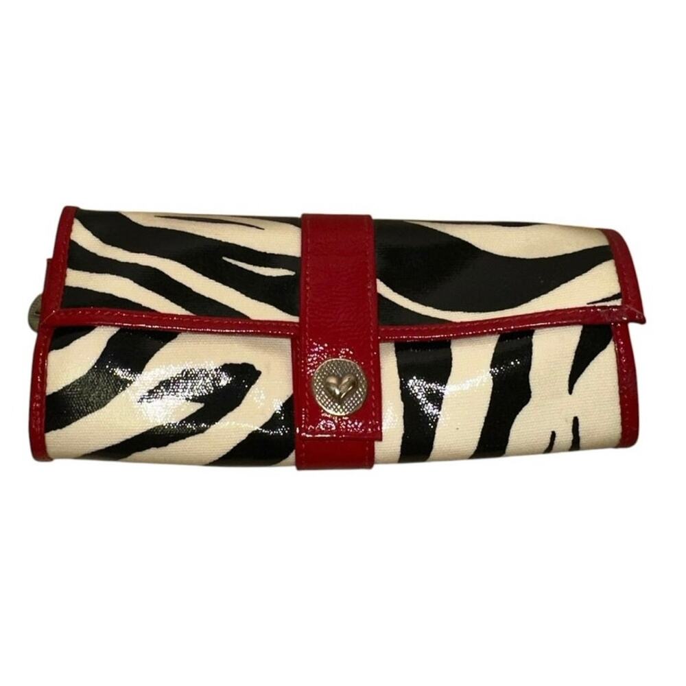 Brighton Zebra Print Roll Up Cosmetic Jewelry Travel Case